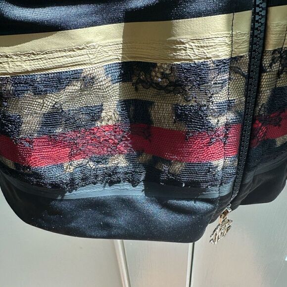 Roberto Cavalli, black red and gold zip up three-quarter sleeve jacket - Picture 17 of 17